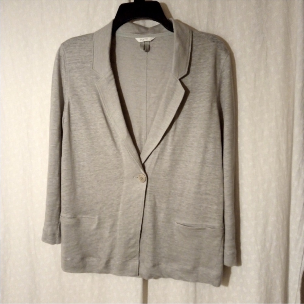 Poetry Linen one button light weight blazer. UK 12 US 6 EUR 38 taupe colored